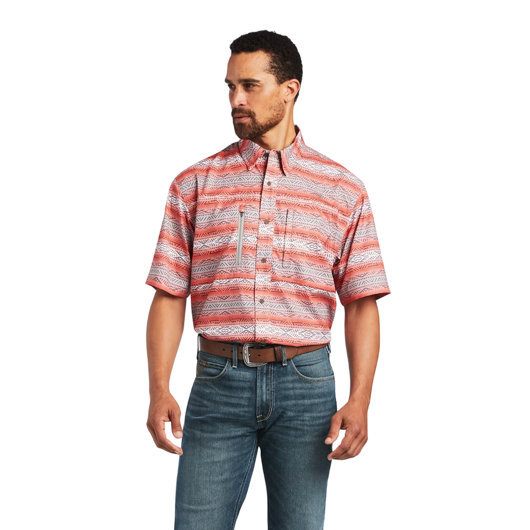 Ariat Men's Venttek Classic Fit Ombre Orange Shirt