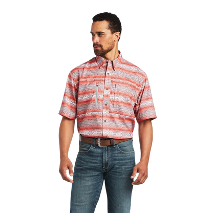 Ariat Men's Venttek Classic Fit Ombre Orange Shirt