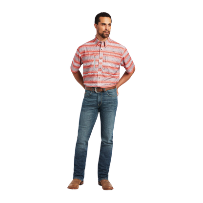 Ariat Men's Venttek Classic Fit Ombre Orange Shirt