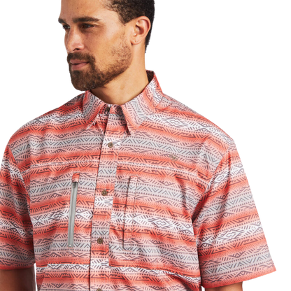Ariat Men's Venttek Classic Fit Ombre Orange Shirt
