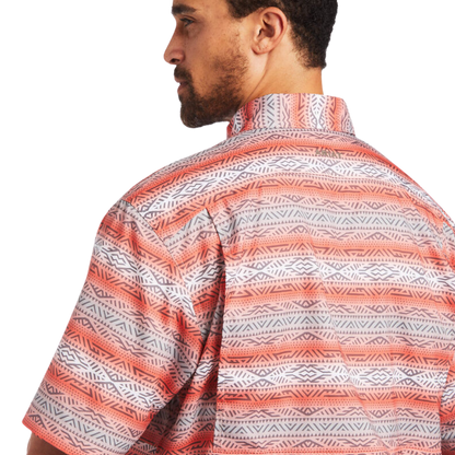 Ariat Men's Venttek Classic Fit Ombre Orange Shirt