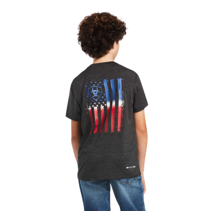 Ariat Youth Boy's Charger Patriotic Grey Shirt