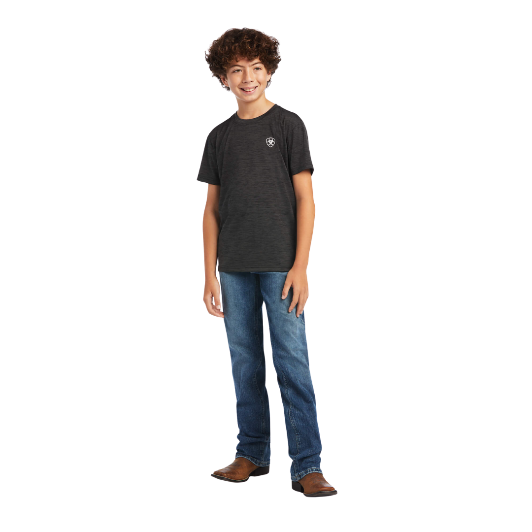 Ariat Youth Boy's Charger Patriotic Grey Shirt