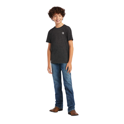 Ariat Youth Boy's Charger Patriotic Grey Shirt