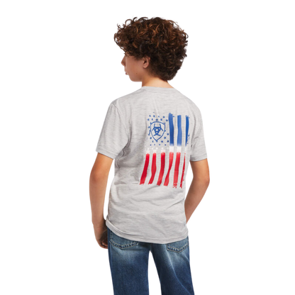 Ariat Youth Boy's Charger Patriotic Grey Shirt