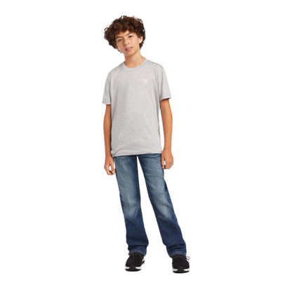 Ariat Youth Boy's Charger Patriotic Grey Shirt
