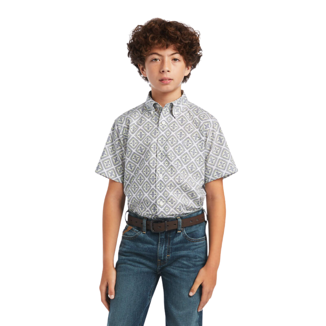 Ariat Youth Boy's Baylor Classic Grey Shirt