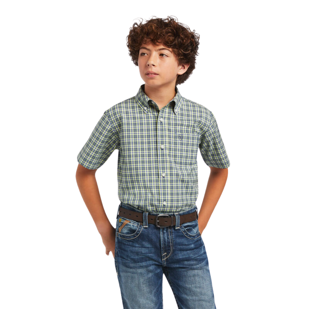 Ariat Youth Boy's Pro Series Barrett Green Shirt