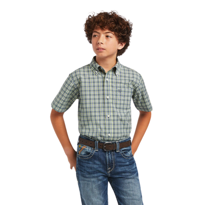 Ariat Youth Boy's Pro Series Barrett Green Shirt