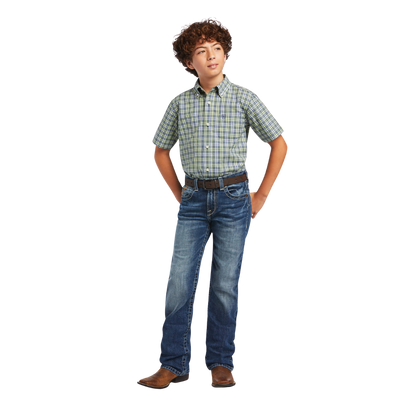Ariat Youth Boy's Pro Series Barrett Green Shirt