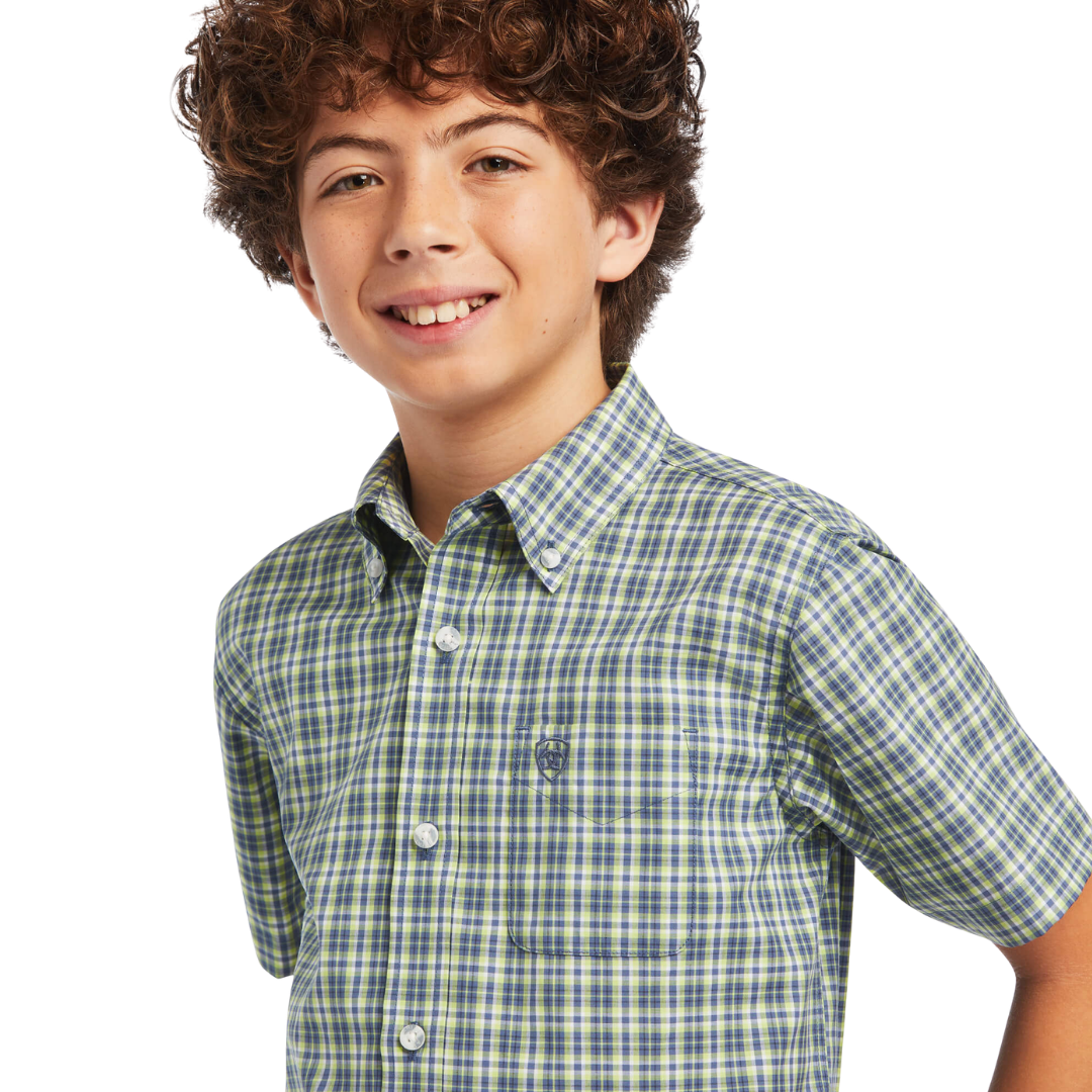 Ariat Youth Boy's Pro Series Barrett Green Shirt