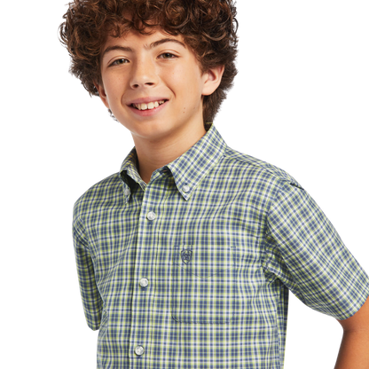 Ariat Youth Boy's Pro Series Barrett Green Shirt