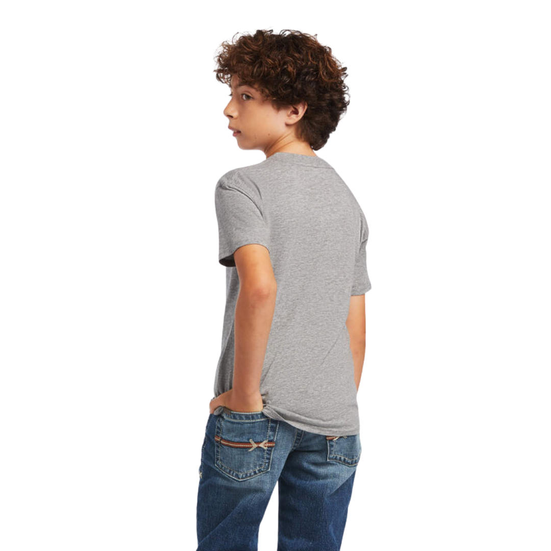 Ariat Youth Boy's Rope Shield Grey Shirt