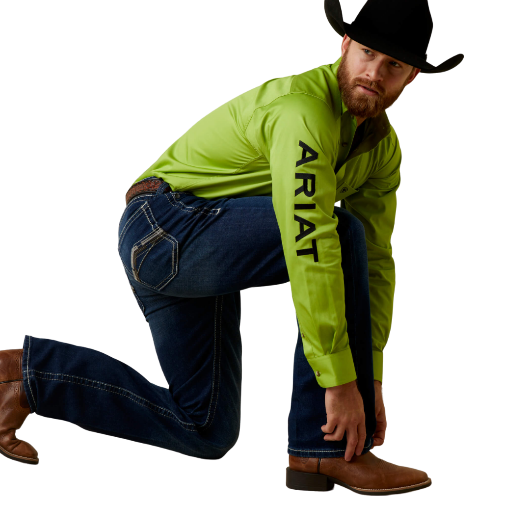 Ariat Men's Team Logo Twill Green Shirt