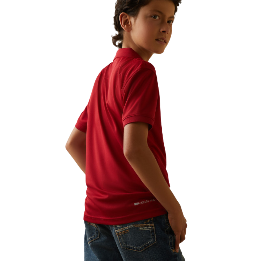 Ariat Youth Boy's Tek Red Scooter Shirt