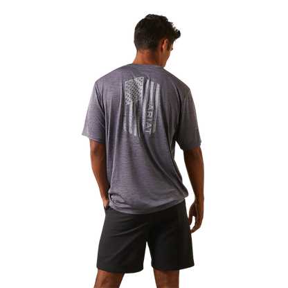Ariat Men's Charger Vertical Flag Graystone Grey Shirt