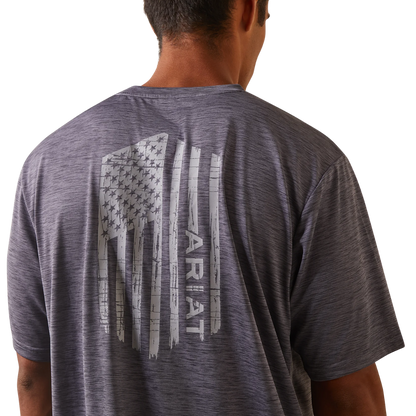 Ariat Men's Charger Vertical Flag Graystone Grey Shirt