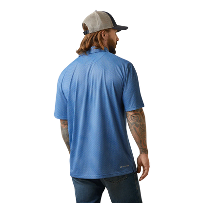 Ariat Men's Allover Cobalt Blue Polo Shirt