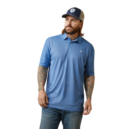 Ariat Men's Allover Cobalt Blue Polo Shirt