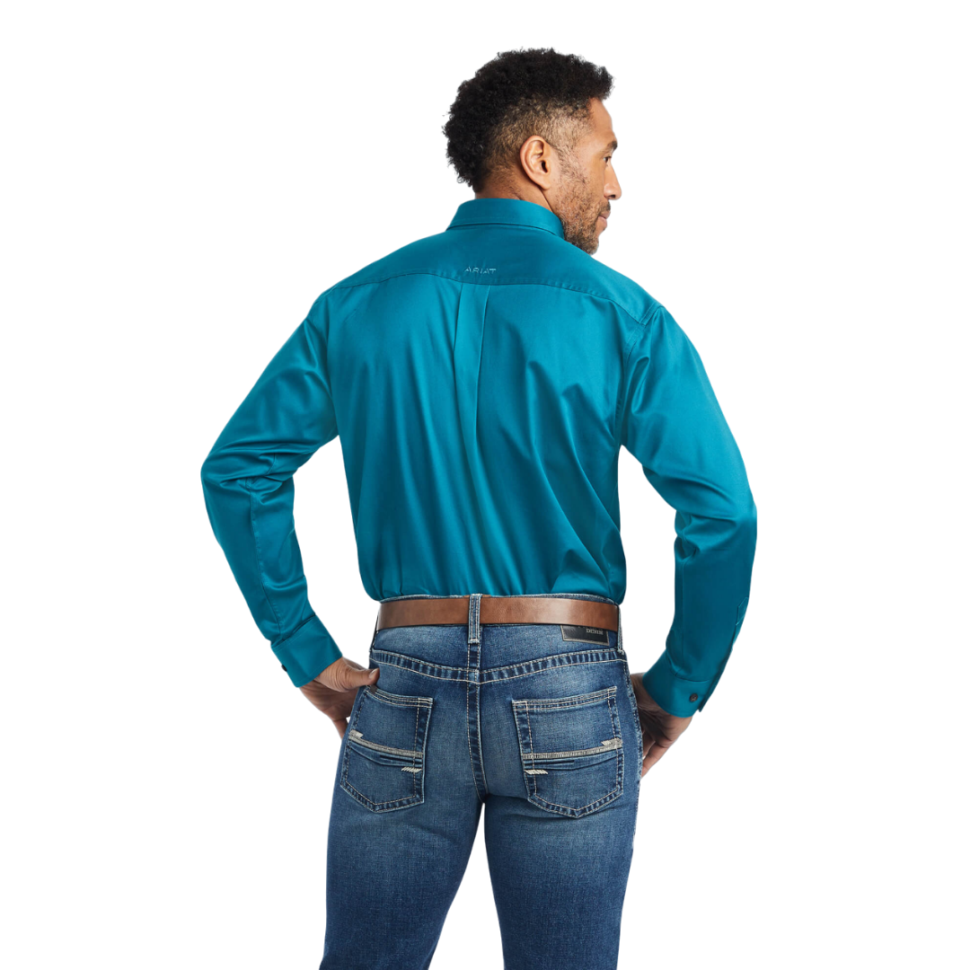 Ariat Men's Solid Twill Classic Turquoise Shirt