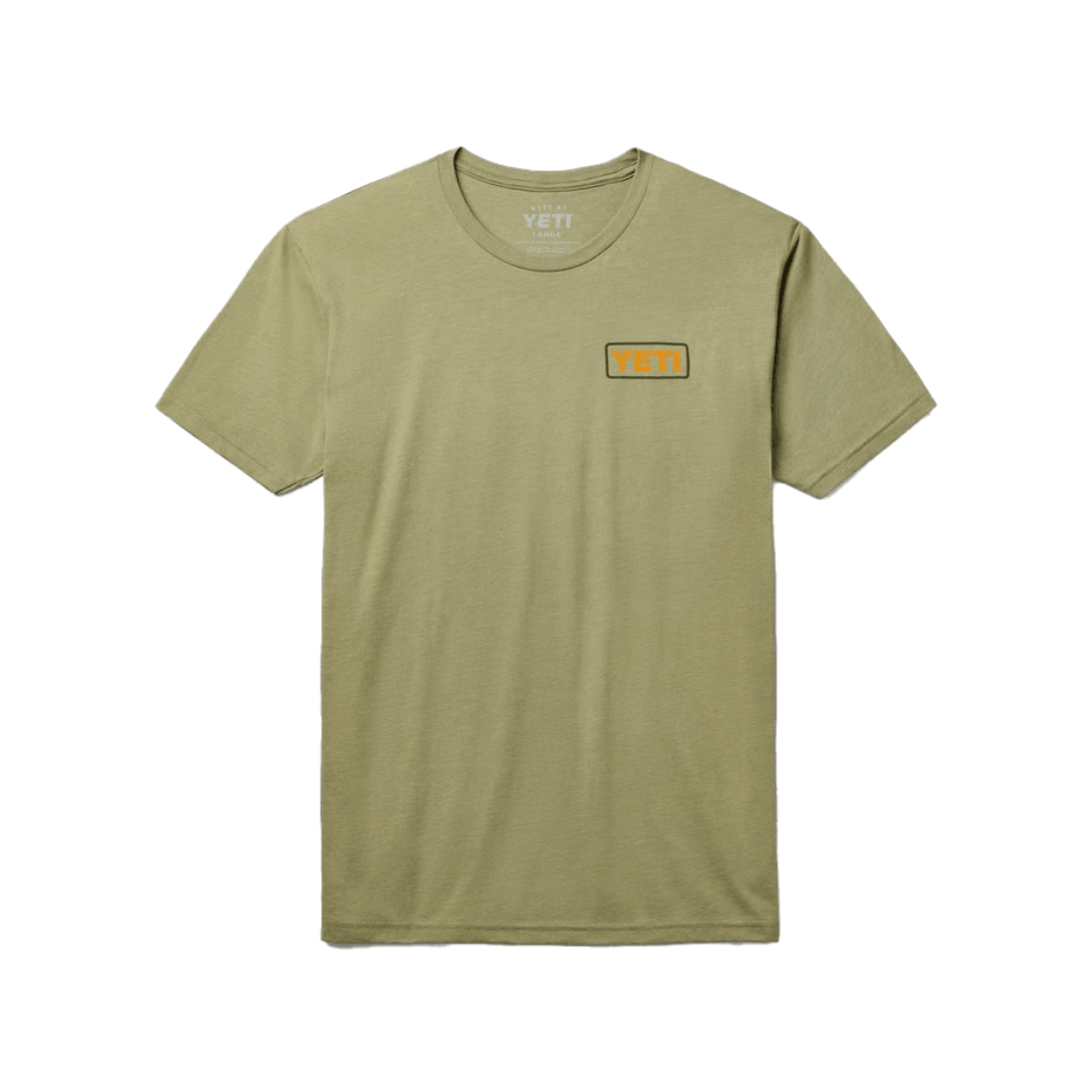 Yeti Men's Mountain Badge Short Sleeve Olive T-Shirt