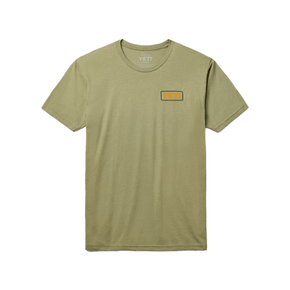 Yeti Men's Mountain Badge Short Sleeve Olive T-Shirt