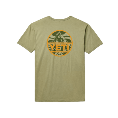 Yeti Men's Mountain Badge Short Sleeve Olive T-Shirt