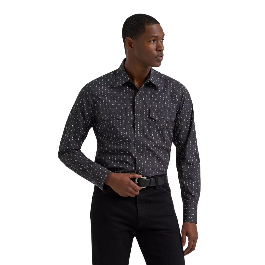 Wrangler Men's Retro Long Sleeve Black Shirt