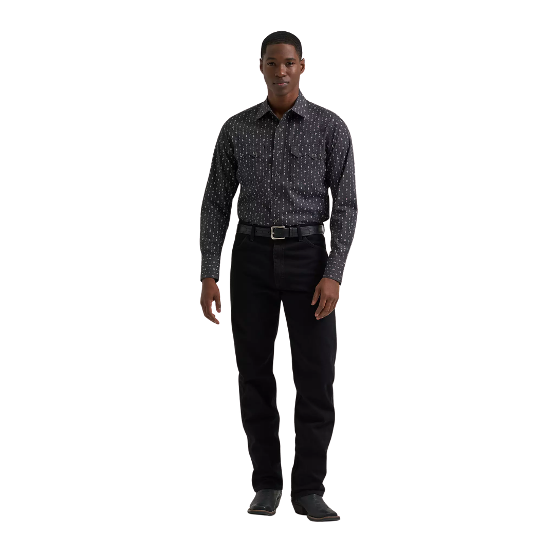 Wrangler Men's Retro Long Sleeve Black Shirt