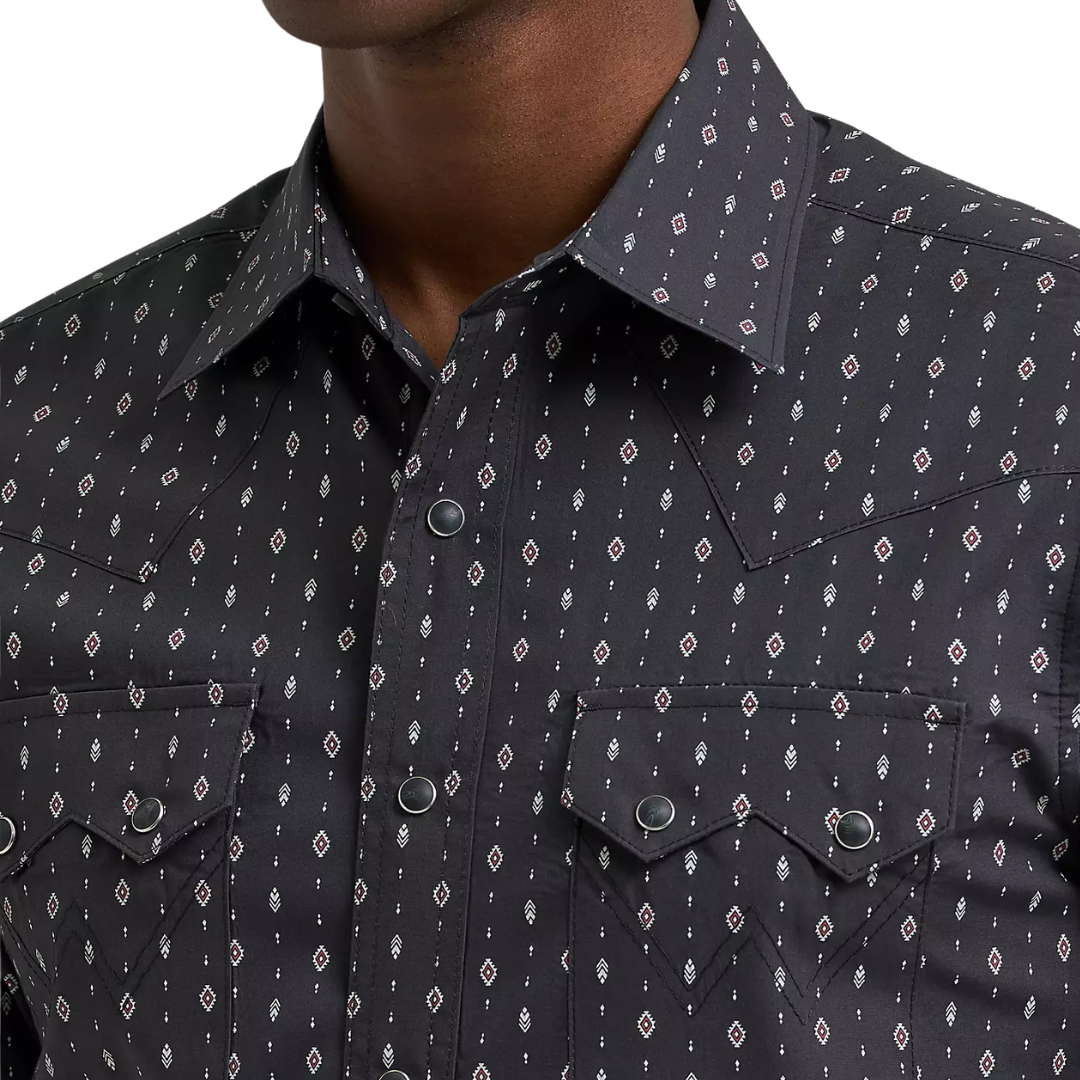 Wrangler Men's Retro Long Sleeve Black Shirt