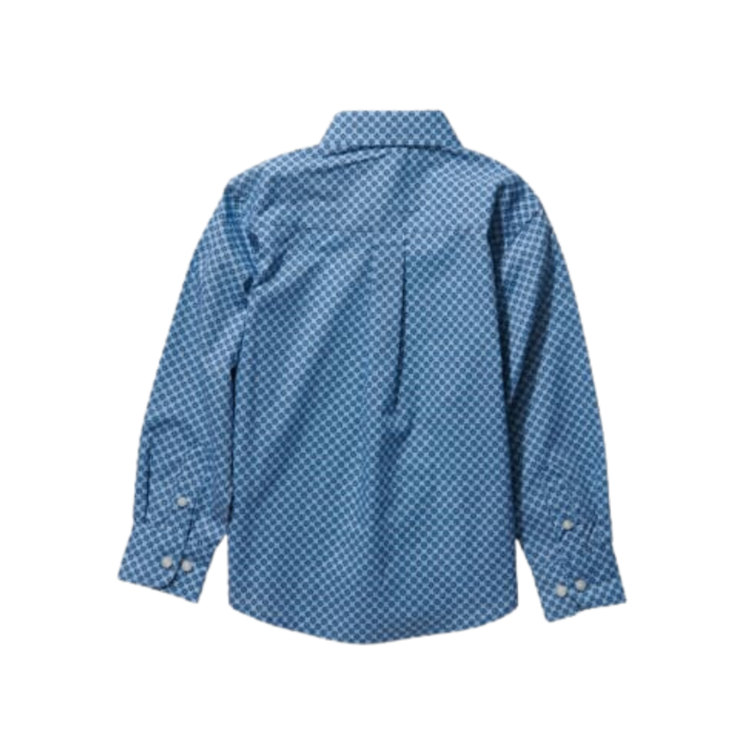 Wrangler Youth Boy's Geo Western Navy Shirt