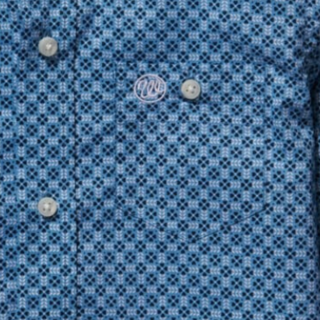 Wrangler Youth Boy's Geo Western Navy Shirt