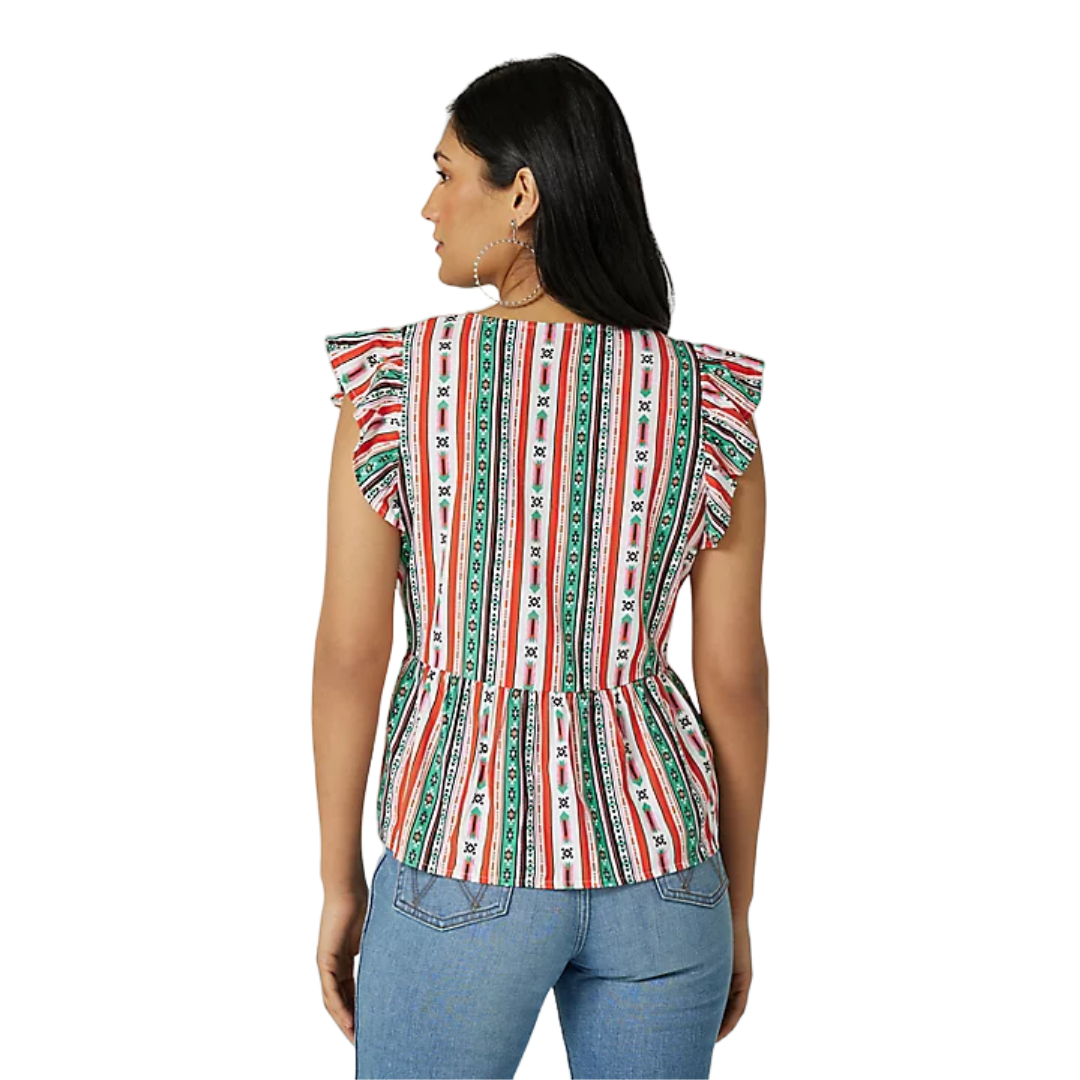 Wrangler Women's Southwestern Peplum Multicolor Blouse