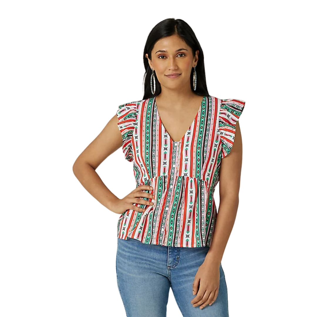 Wrangler Women's Southwestern Peplum Multicolor Blouse