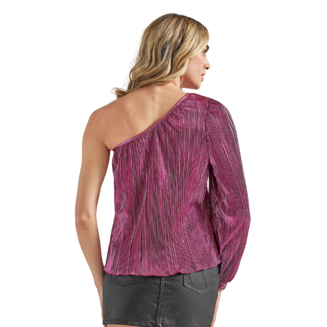Wrangler Women's Retro One Shoulder Pink Shirt