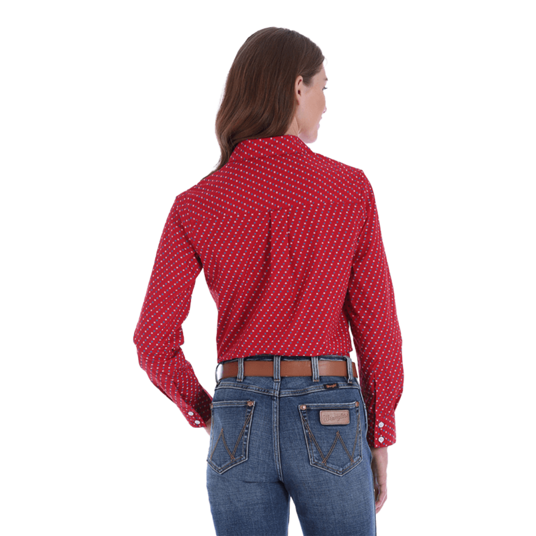 Wrangler Women's Red Western Button Down Shirt