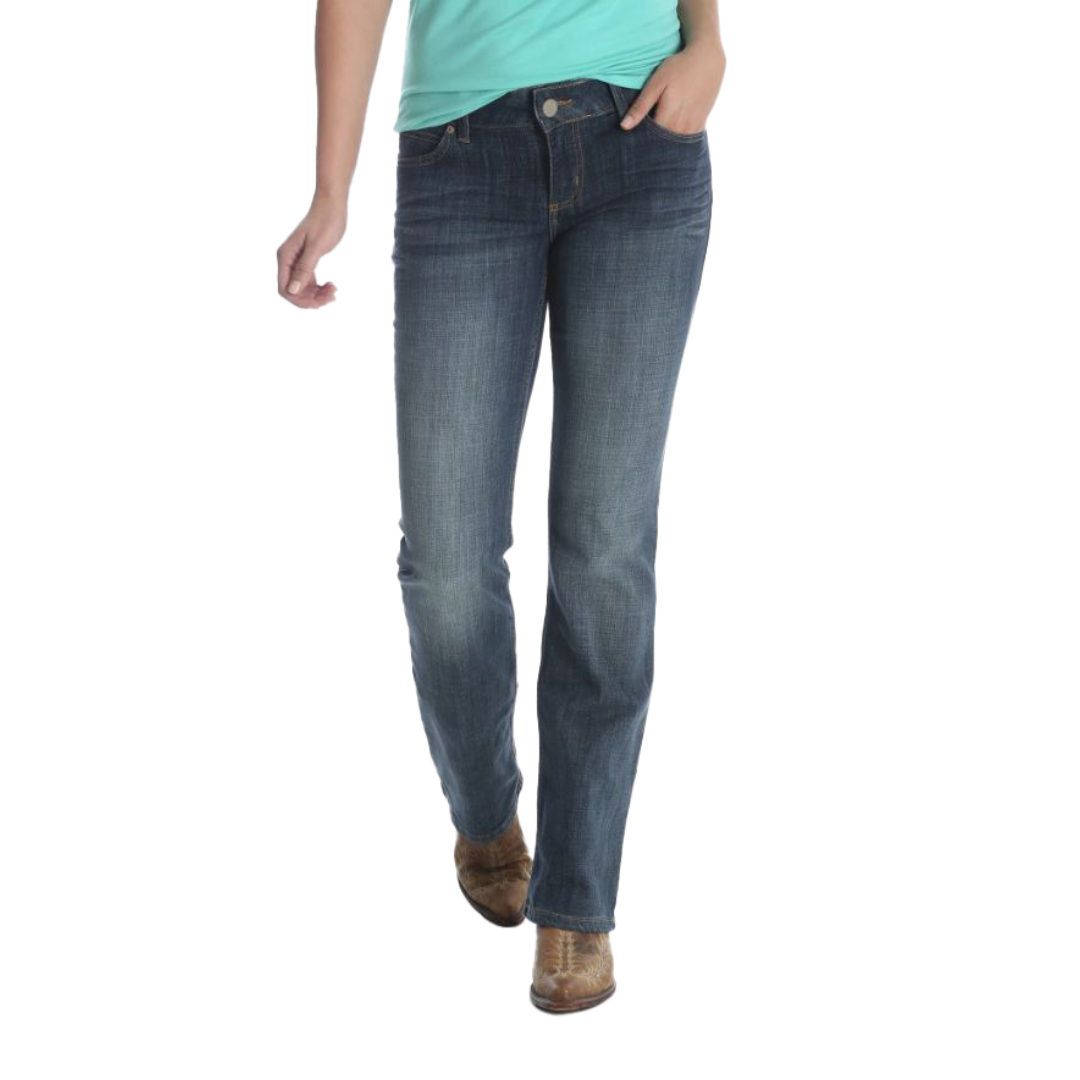 Wrangler Women's Mid Rise Boot Cut Black Jeans