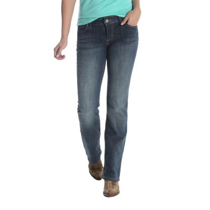 Wrangler Women's Mid Rise Boot Cut Black Jeans