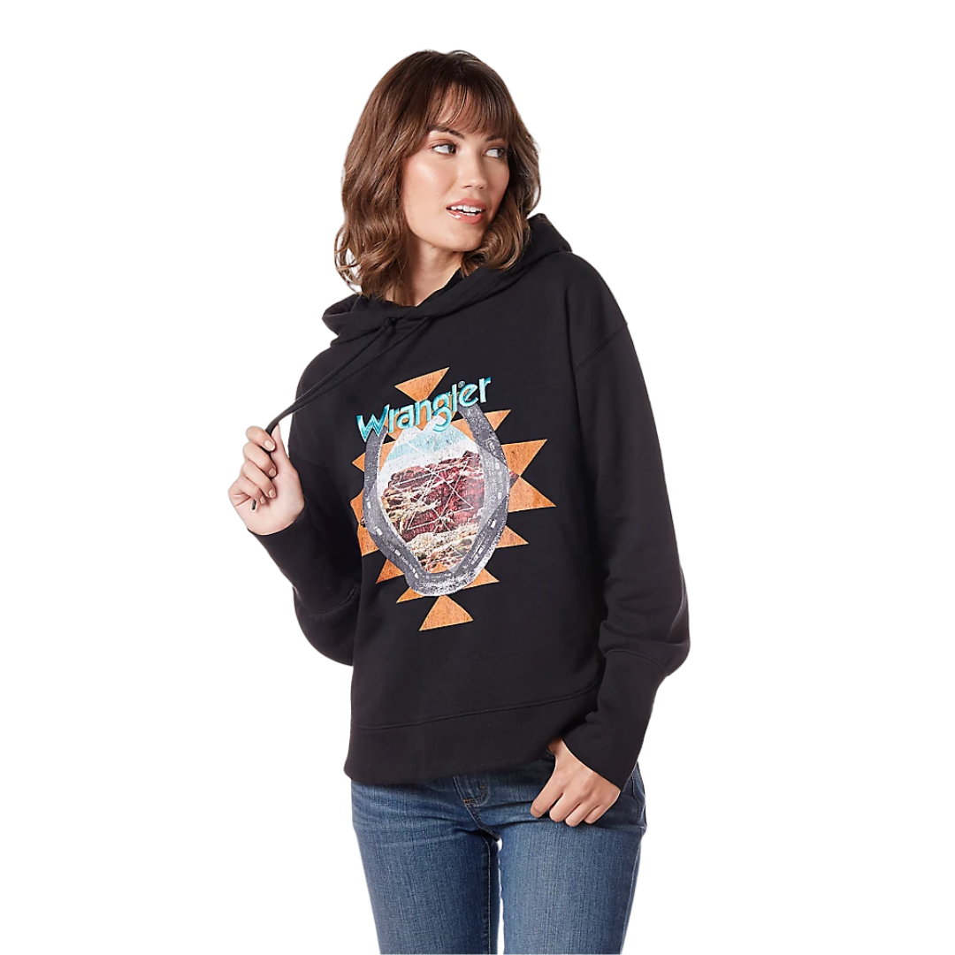 Wrangler Women's Black Beauty Retro Curved Hem Hoodie
