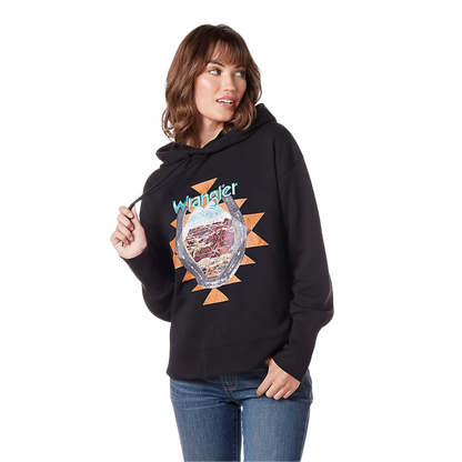 Wrangler Women's Black Beauty Retro Curved Hem Hoodie