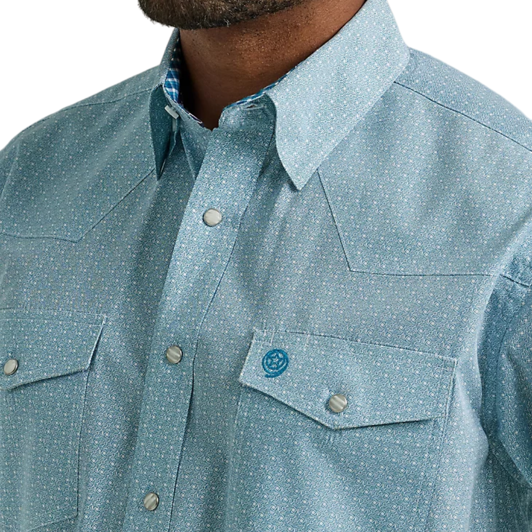 Wrangler Men's Turquoise Chain George Strait Shirt