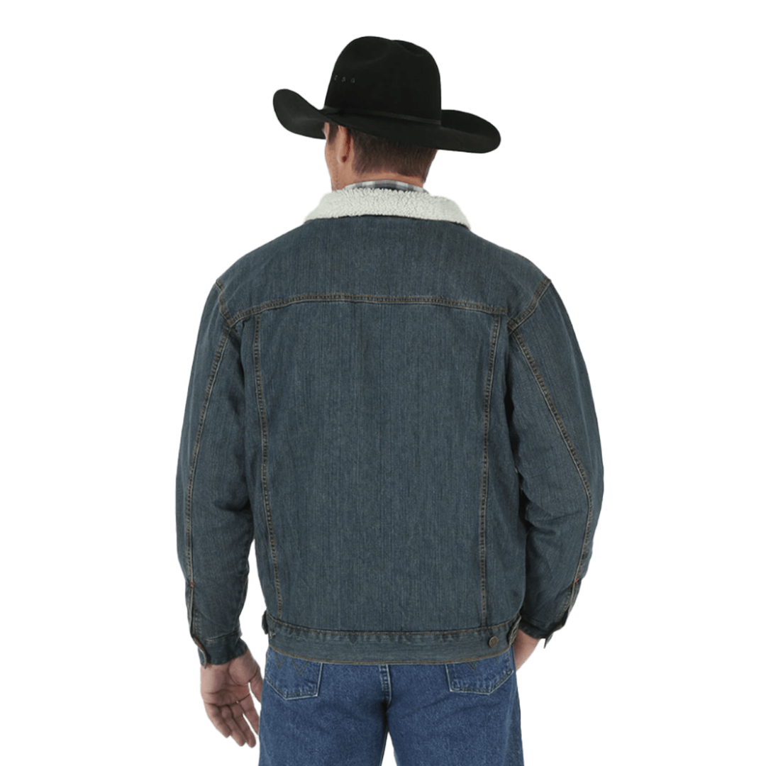 Wrangler Men's Rustic Blue Sherpa Lined Jacket