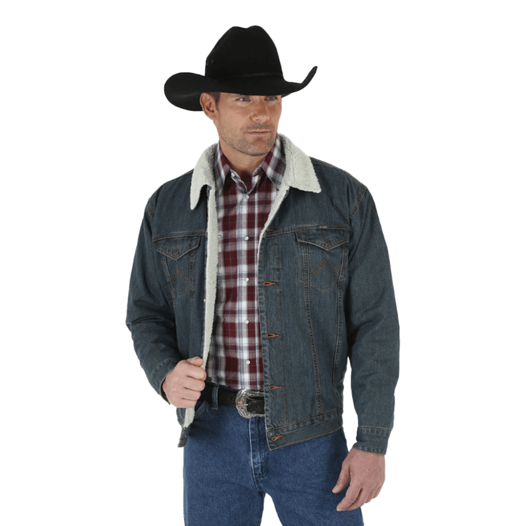 Wrangler Men's Rustic Blue Sherpa Lined Jacket