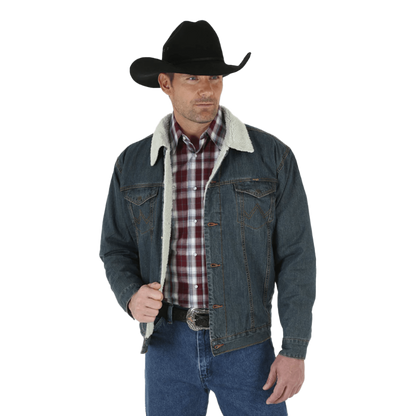 Wrangler Men's Rustic Blue Sherpa Lined Jacket