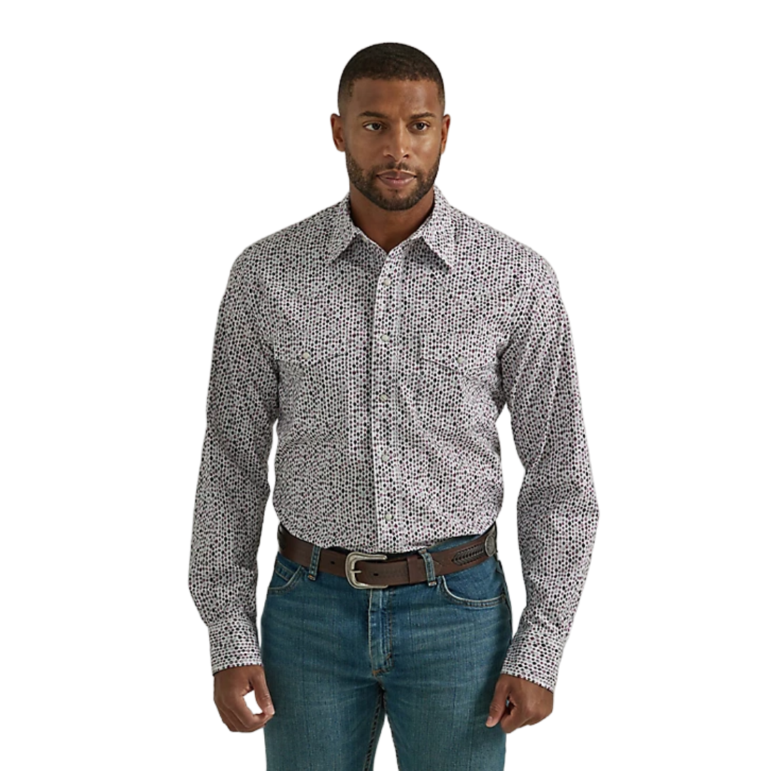 Wrangler Men's Purple Drops 20x Competition Snap Shirt