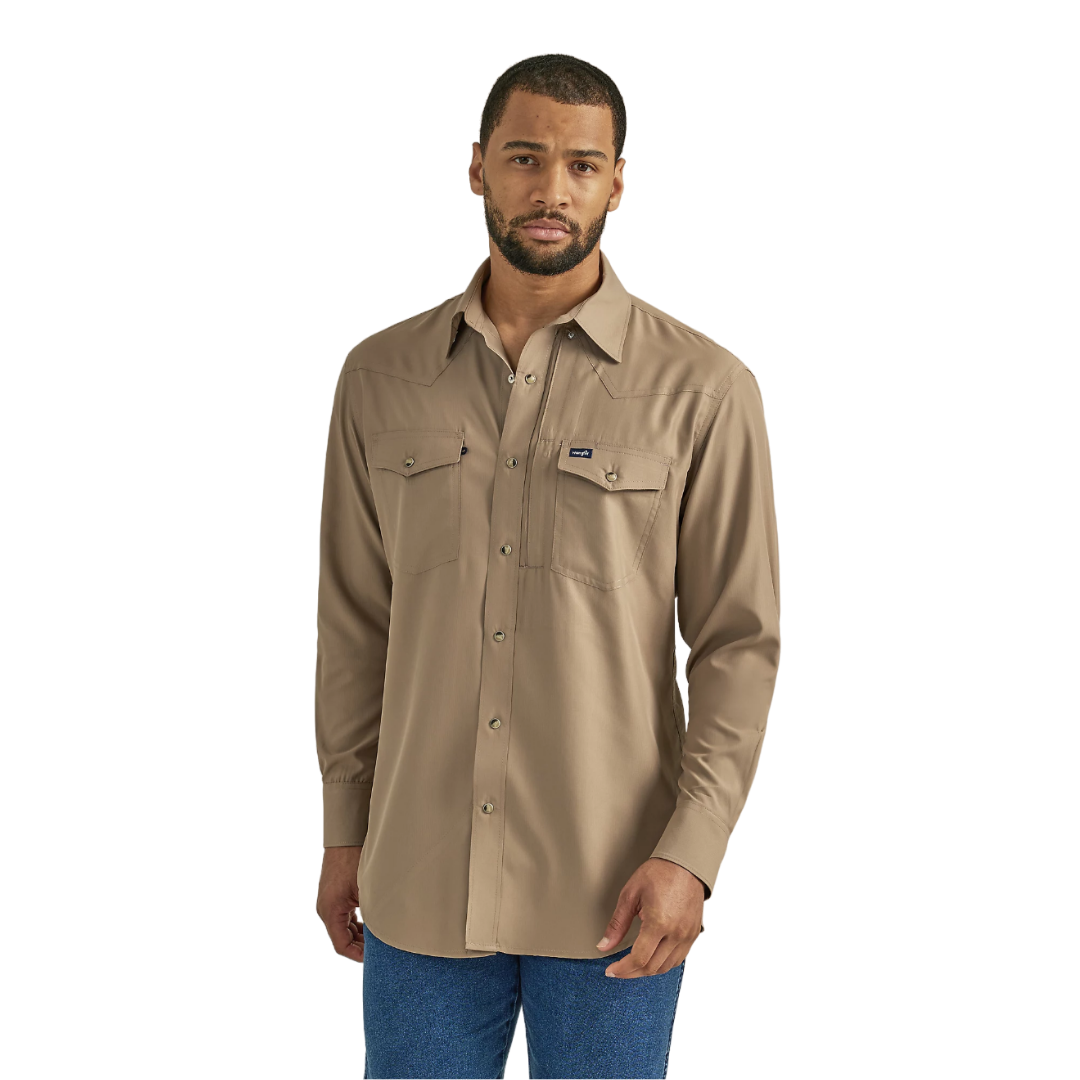Wrangler Men's Performance Neutral Tan Shirt