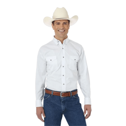 Wrangler Men's Painted Desert Basic Western White Shirt - Big & Tall