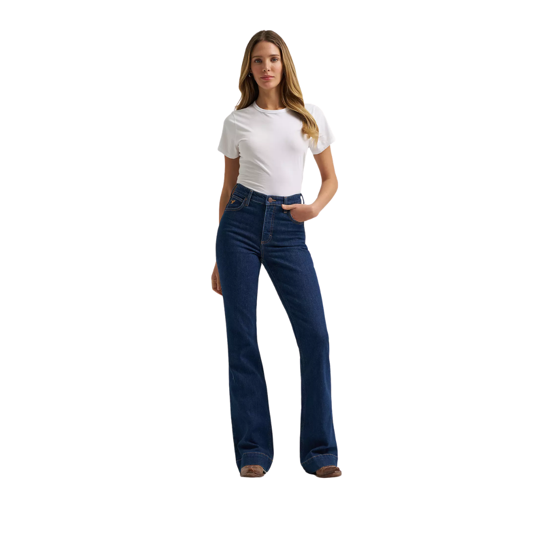Wrangler Women's Bell Trouser High Rise Denim Jeans