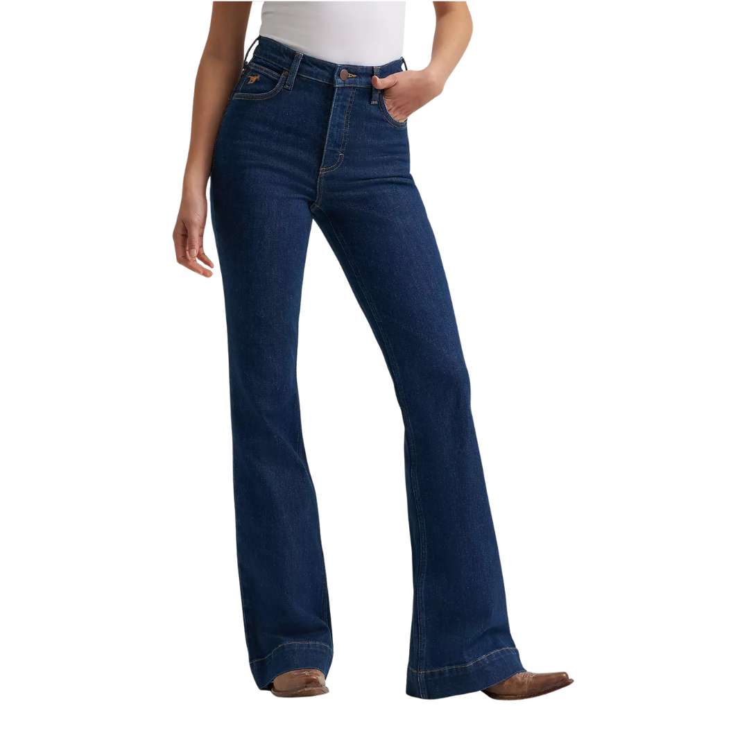 Wrangler Women's Bell Trouser High Rise Denim Jeans