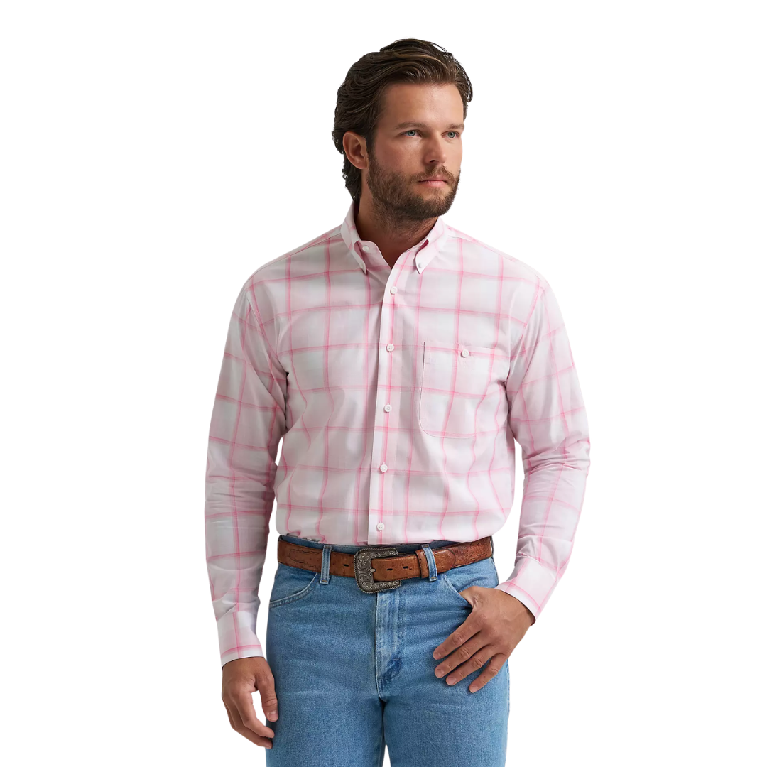 Wrangler Men's Bucking Cancer Pink Shirt